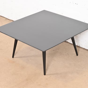 Paul McCobb Planner Group Black Lacquered Square Coffee Table, Newly Refinished