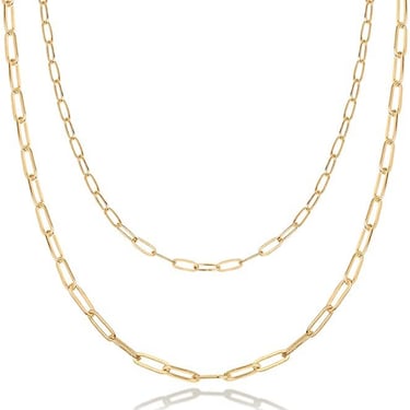 14k Gold Layered Paper Clip Necklace
