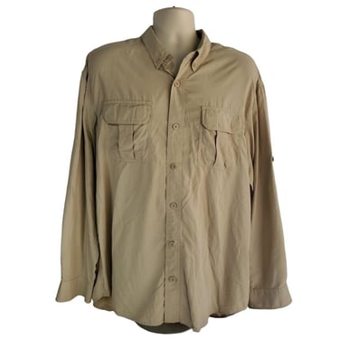 Duluth Trading Shirt Men's XL Dry On The Fly Fishing Work Outdoors Preppy Khaki 