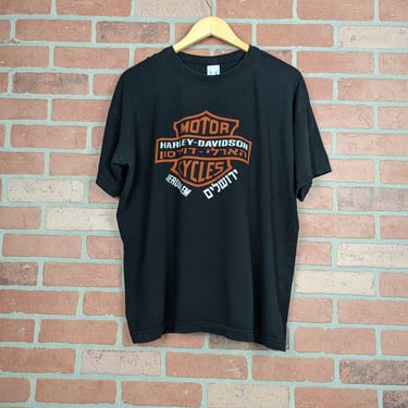 Vintage 80s 90s Harley Davidson Jerusalem ORIGINAL Biker Tee - Extra Large 