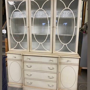 Vintage Bubble Glass China Cabinet - Custom Lacquer INCLUDED 