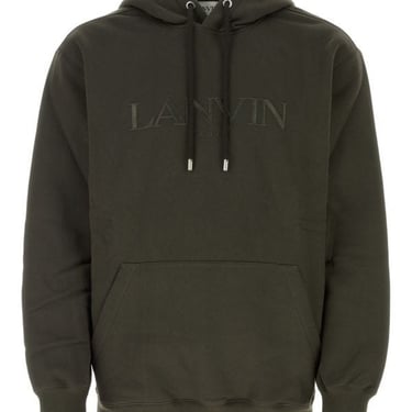 Lanvin Man Dark Green Cotton Oversize Sweatshirt