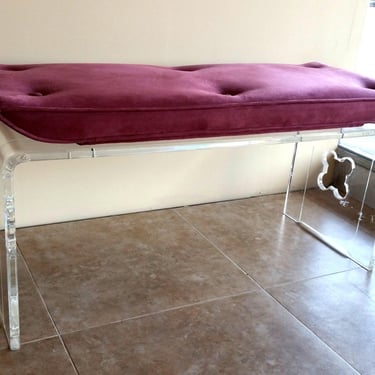 Mid Century Waterfall Lucite Bench 