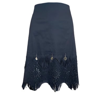 Jean Paul Gaultier Y2K Black Fringed Skirt with Charms