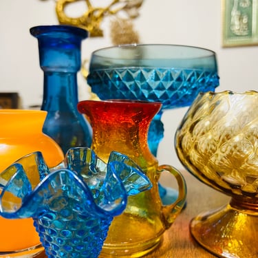 Modern Boho Colorful Glass Vase Glassware Set Decor Glassware 