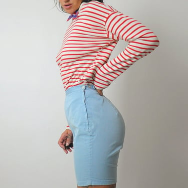 1950's Baby Blue Side Zip Shorts