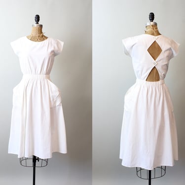1980s DIAMOND open back cotton dress xs | new spring 
