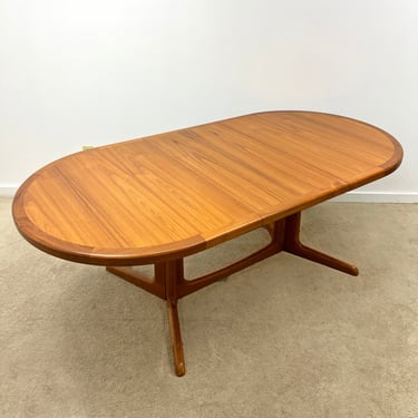 vintage Danish modern teak dining table 2 leaves mid century 