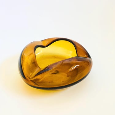 Amber Blown Glass Bowl 