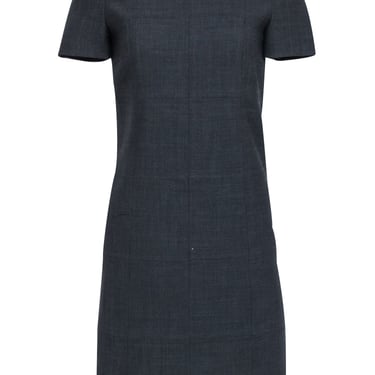 Tory Burch - Grey Grid Patter Short Sleeve A-line Dress Sz 2