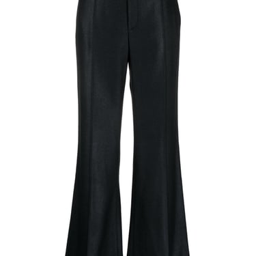 Chloé Women Wool And Silk Blend Flared Leg Trousers