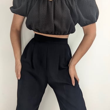 Vintage Midnight Pleated Trousers