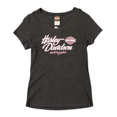 (XL) 2013 Black/Pink Huntington Beach Harley Davidson T-Shirt 033022 JF