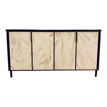 Arteriors Modern White Faux Marble Moira Credenza