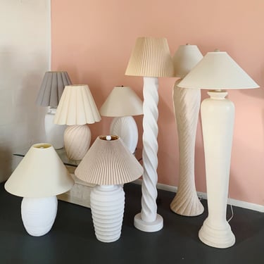 PLASTER FLOOR LAMP // 80’s cream plaster floor lamp (read full description) shipping not included, buyer responsible for booking shipment. 