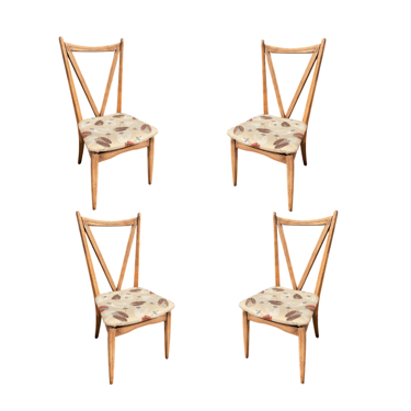Atomic Upholstered MCM Dining Chairs Set of 4