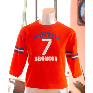 Vintage Denver Broncos Shirt -  1980s John Elway Jersey - Hutch - Orange, Blue 