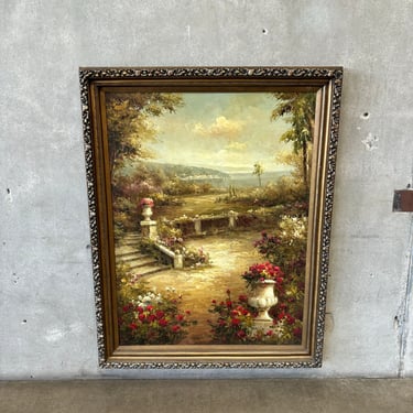 Large Floral Landscape Oil Painting Frame Timeless Treasures