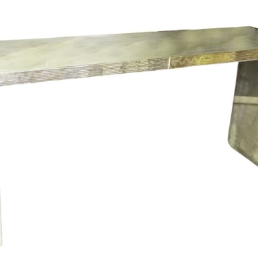 Postmodern Console Table of Antiqued Mirrored Glass 