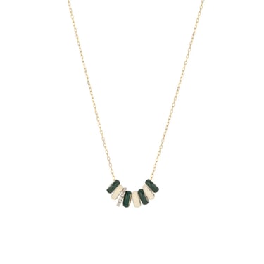 Cabana Stripes Diamond + Enamel Mini Bead Necklace