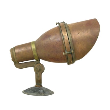Reclaimed Mountable Copper &#038; Brass Blue Lens Theater Spotlight