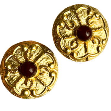 Turkish Gold Sterling Statement Clip On Earrings