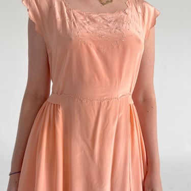 1930's Peach Silk Slip Dress