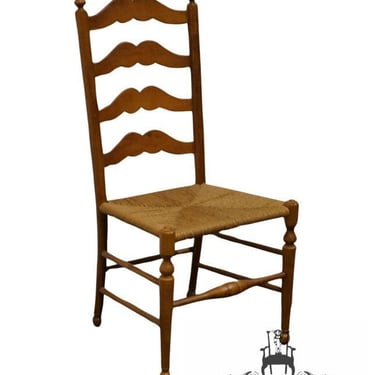 ETHAN ALLEN Country Craftsman Collection Solid Maple Early American Ladderback Dining Side Chair w. Rush Seat 19-6301 