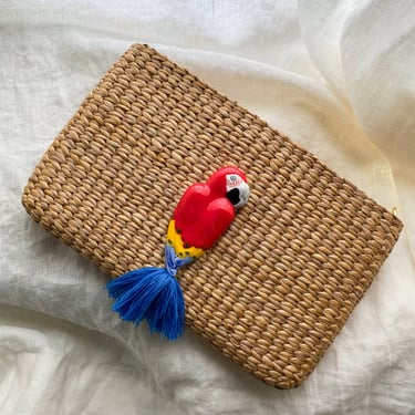 Parrot Straw Clutch or Handbag by Nach