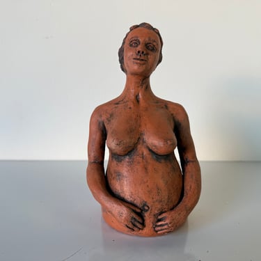 Vintage  Dash  Nude Pregnant Woman Terracotta Sculpture 