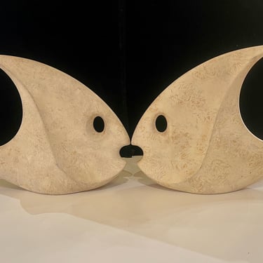 1970's Set of Modernist Rare Ceramic Fish sculptures by Jaru of California