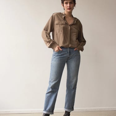 1980s French Military Inspired Blouse 