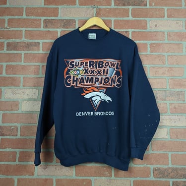 Vintage 90s NFL Denver Broncos Football ORIGINAL Superbowl Champions Crewneck Sweatshirt - Large 