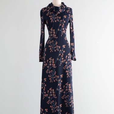 Iconic 1970s Diane Von Furstenberg Maxi Dress Made in Italy / Medium