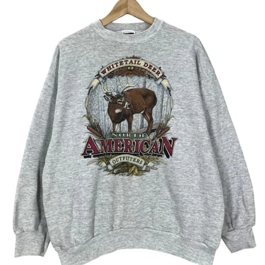 Vintage 90's Whitetail Deer Hunting Crewneck Sweatshirt Fits L/XL