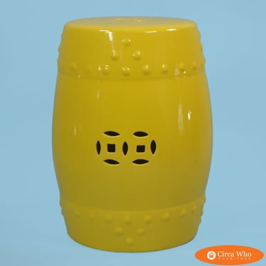 Small Yellow Ceramic Garden Seat