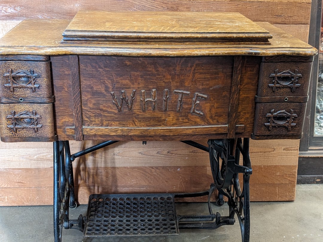 Vintage White Rotary Sewing Machine | Earthwise Architectual Salvage ...