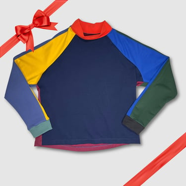 in-stock holiday - SIZE: XL - primary colors 'color block' sweatshirt