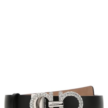 Salvatore Ferragamo Women Black Leather Gancini Belt