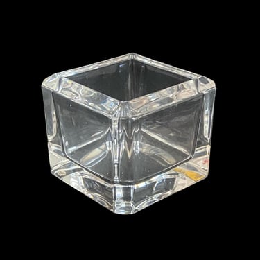 Vintage Clear Art Glass SQUARE Crystal Tiffany & Co. Candleholder / BOWL Votive Candle Holder / Trinket Holder 3.5