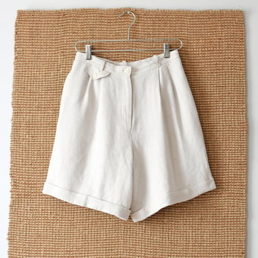 vintage high waisted linen shorts 