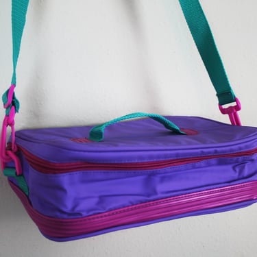 Vintage 1980s Pastel Overnight Bag / Carrying Case 