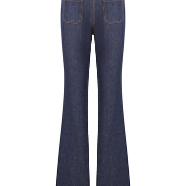 Celine Women Flare Jeans With Logo