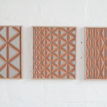 Stretched Triangle Grid Triptych