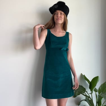 Vintage Mod Turquoise Mini Dress / Size Extra-Small 