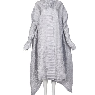 Ray London Vintage Silver Plisse Pleated Duster