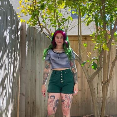 Vintage 1990’s Green Denim Shorts 