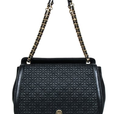 Tory Burch - Black Textured Front Large Crossbody Bag