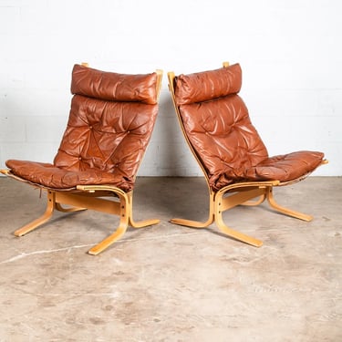 Mid Century Danish Modern Lounge Chairs Relling Westnofa Brown Ox Blood Leather