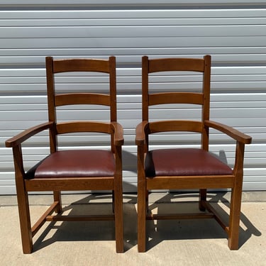 Pair of Antique Armchairs Chairs Wood Vintage Mission Traditional Shabby Chic Country French Glider Wood Nursery Room Furniture Set Lounge 